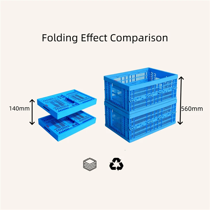 Perforated Collapsible Crate Folding Effect Comparison